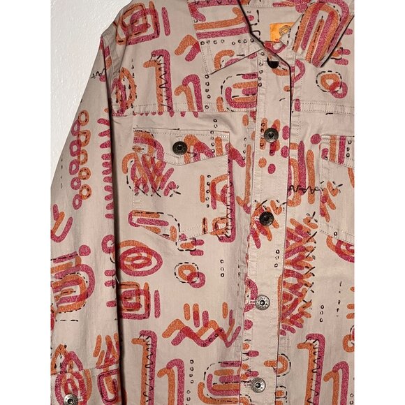 NWT Ruby Red Women's Jacket Size Large Cropped  Aztec Button Front Pocket - Picture 8 of 16
